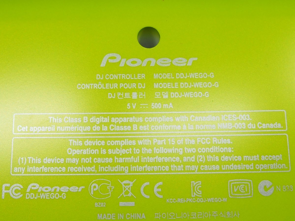 △306△ Pioneer パイオニア DJコントローラー DDJ-WEGO_画像3