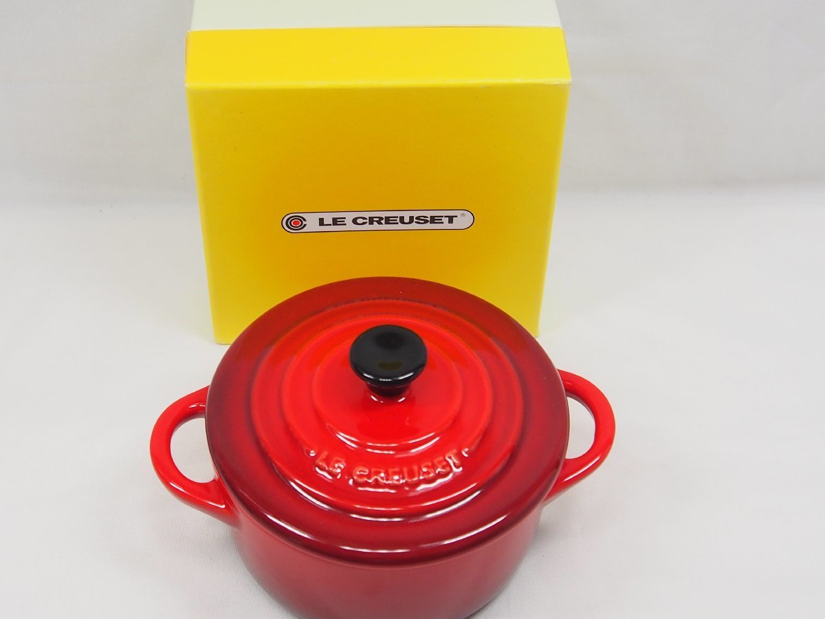 △318△ LE CREUSET ルクルーゼ Mini cocotte ミニココット チェリーレッド 未使用　_画像1