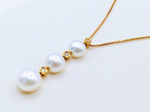 美品 TAMAYA 珠屋 K18YG マベパール ダイヤモンド 0.09ct ネックレス 約6.8g/ピアス 1.6g 2点セット 保証書付き（M6789）