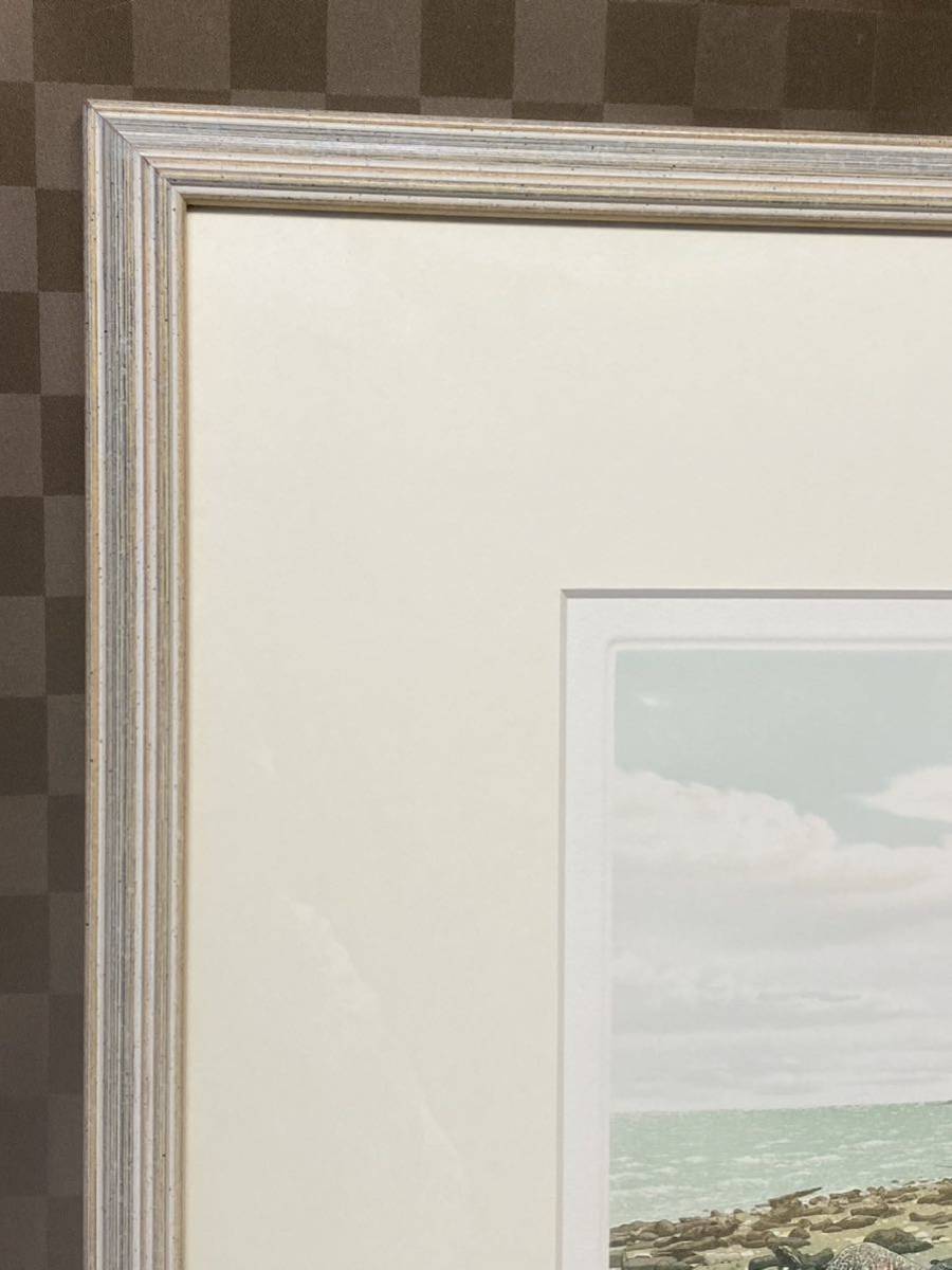 真作 銅版画 ギルバート・ブラウン 風景画ROBINS HOOD BAY SOUTH 217/350 GILBERT BROWNE 額装 額縁 直筆サイン エッチングの画像2