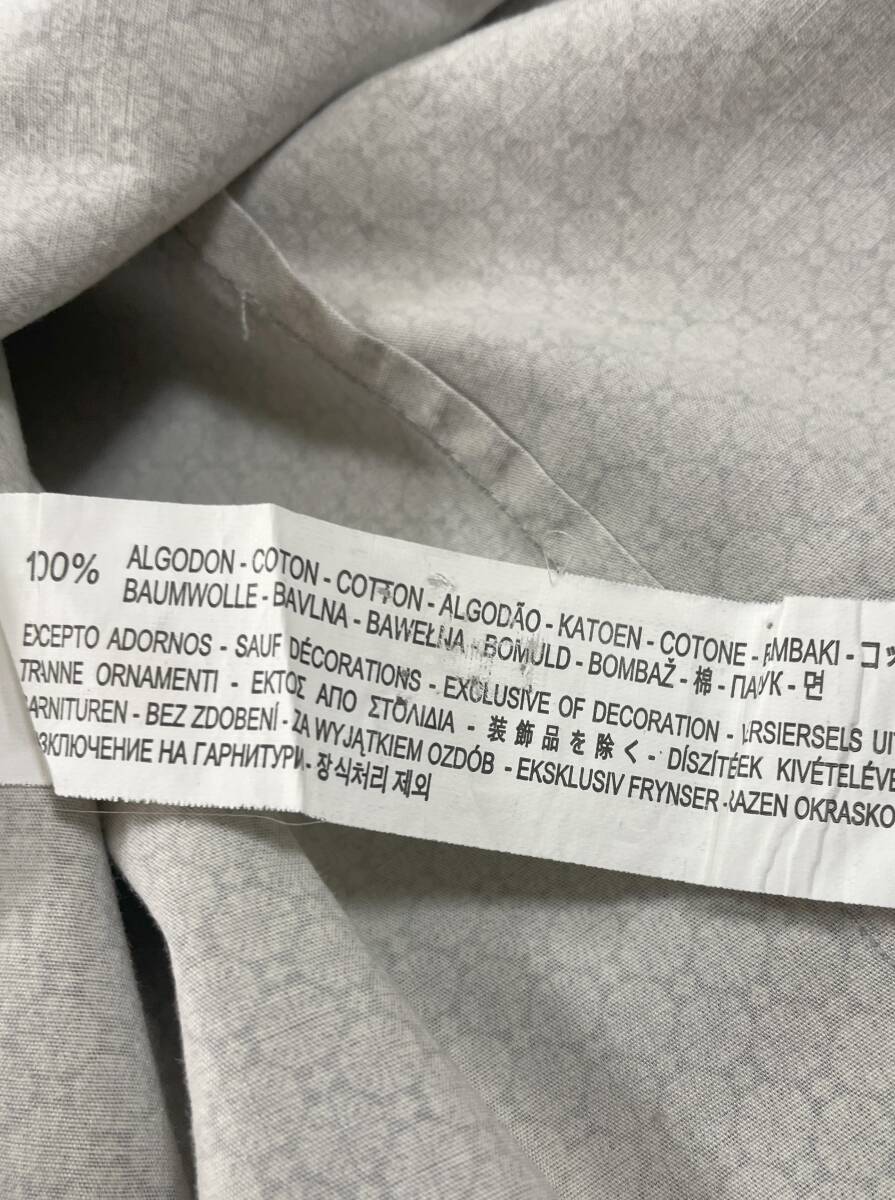 E-1226 USED輸入シャツ ZARA MAN グレー系総柄　前立てのボタンが隠れるタイプ　長袖フォーマルシャツ　L (EUR-FIT) _画像8