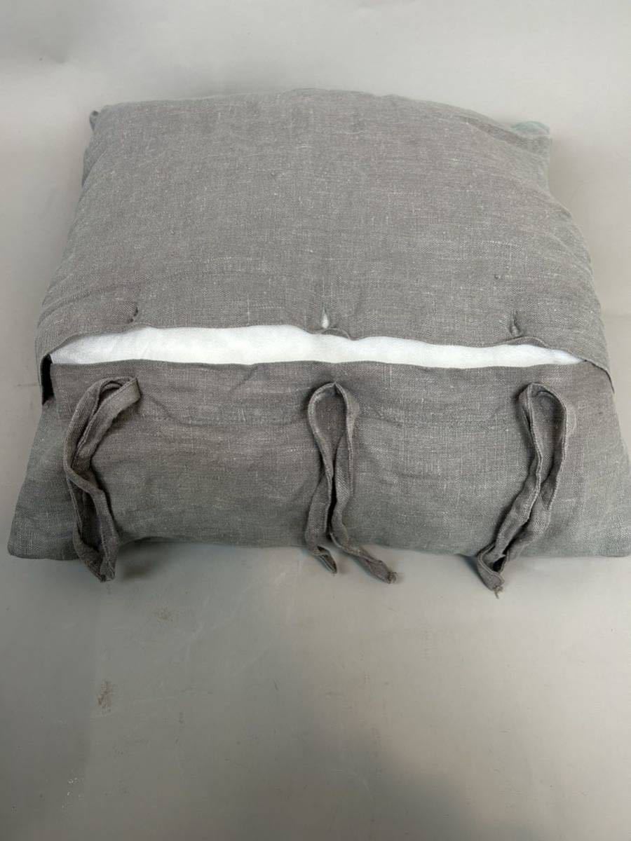IKEA クッション2点セット　枕　寝具　インテリア　GY グレー　素材違い2点セット_画像9