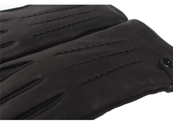 [SALE] thick cow leather gloves real leather reverse side boa leather glove protection against cold waterproof bike soft usually using autumn genuine winter going to school commuting business black for man * free size 