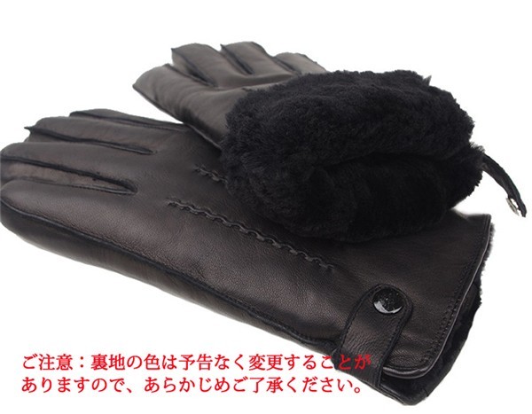 SALE! thick cow leather gloves men's real leather reverse side boa leather glove protection against cold waterproof bike usually using autumn genuine winter going to school commuting business black for man * free size 