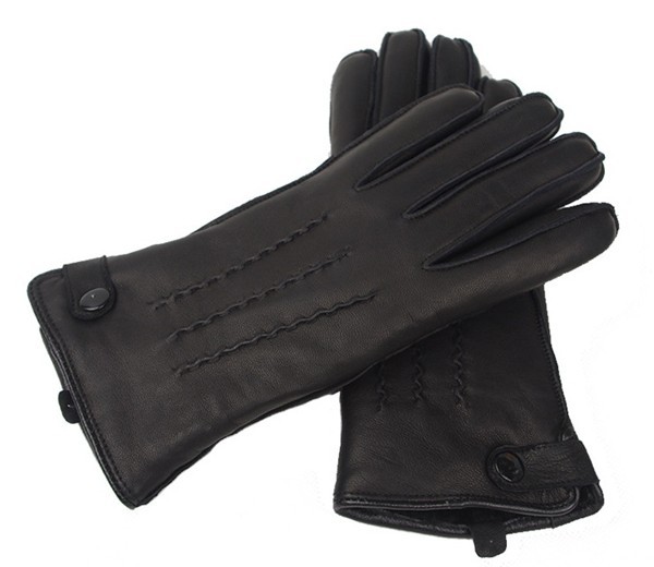[SALE] thick cow leather gloves real leather reverse side boa leather glove protection against cold waterproof bike soft usually using autumn genuine winter going to school commuting business black for man * free size 