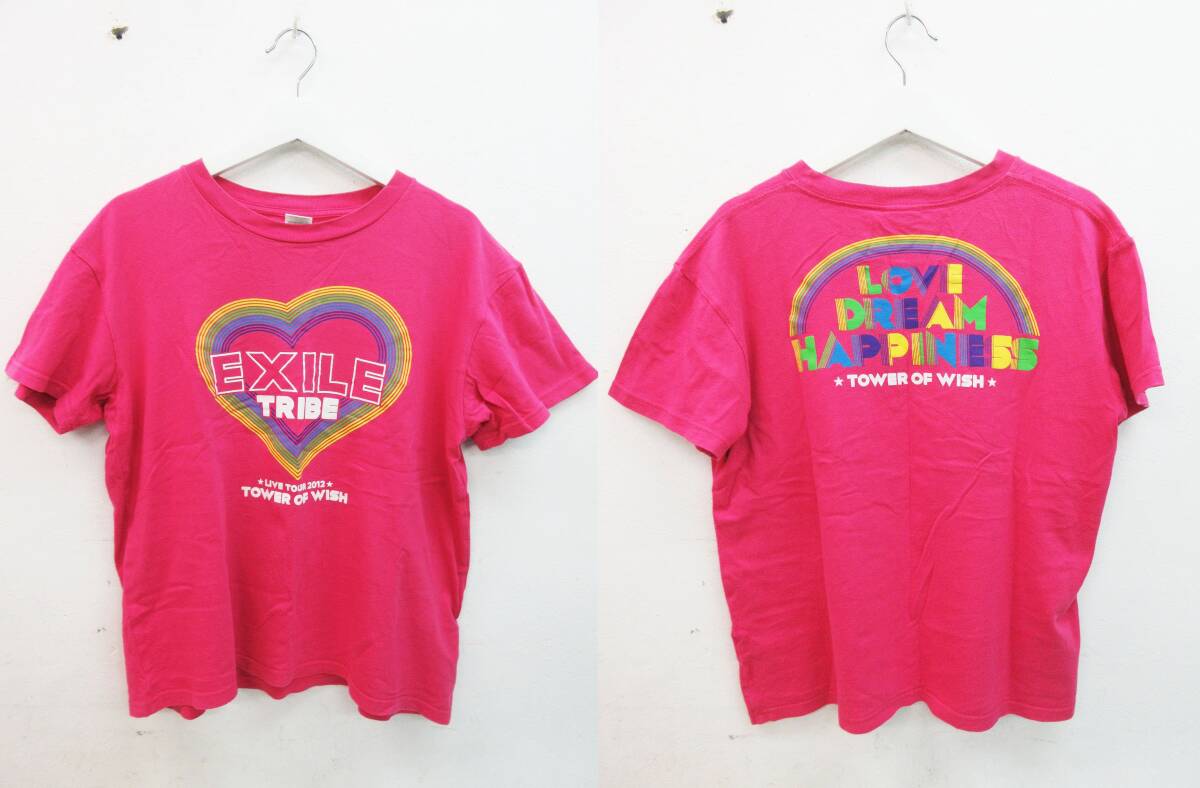 G429●ツアーグッズ●EXILE TRIBE ツアーTシャツ 3枚セット●Mサイズ(ピンク)+Sサイズ(黄)+XSサイズ(赤)●エグザイルトライブ●LDH_画像2