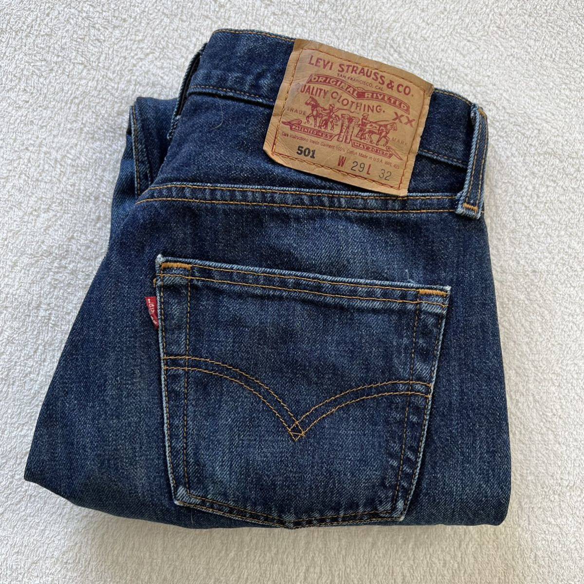 Levi's 501 USA製 W29 リーバイス デニム パンツ ジーンズ 濃紺 米国製 アメリカ製 ヴィンテージ 濃い 色落ち _画像1