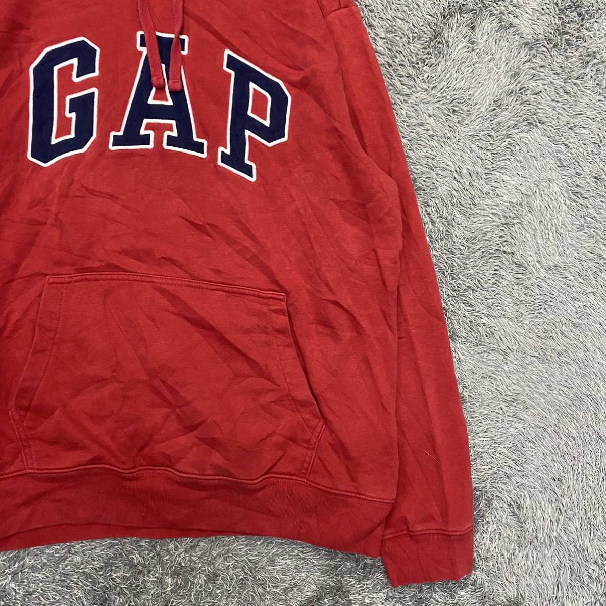 GAP ギャップ スウェット パーカー プルオーバー サイズM レッド 赤 メンズ トップス 最落なし （G15）_画像5