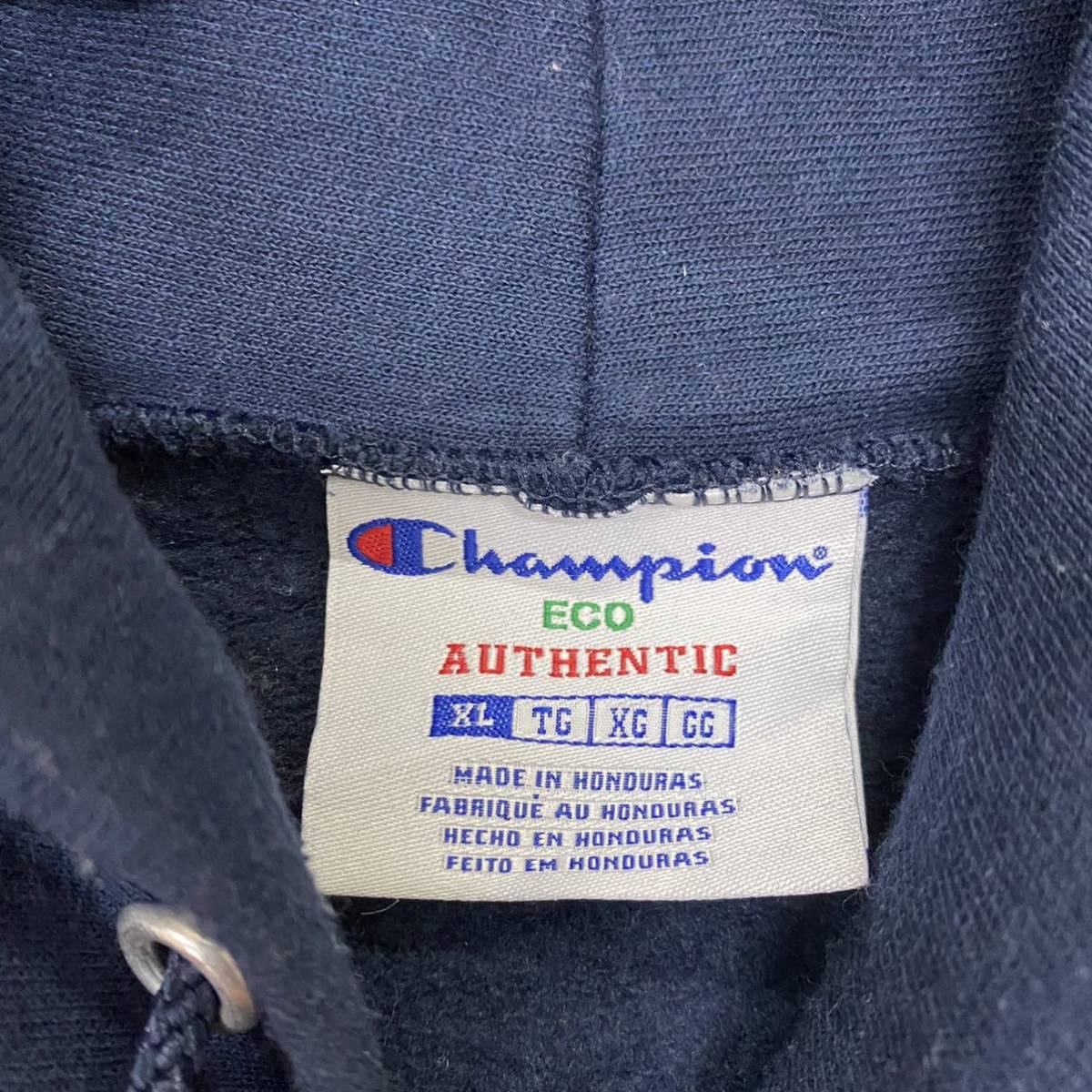 Champion チャンピオン スウェット パーカー プルオーバー サイズXL ブラック 黒 メンズ トップス 最落なし （L16）_画像6