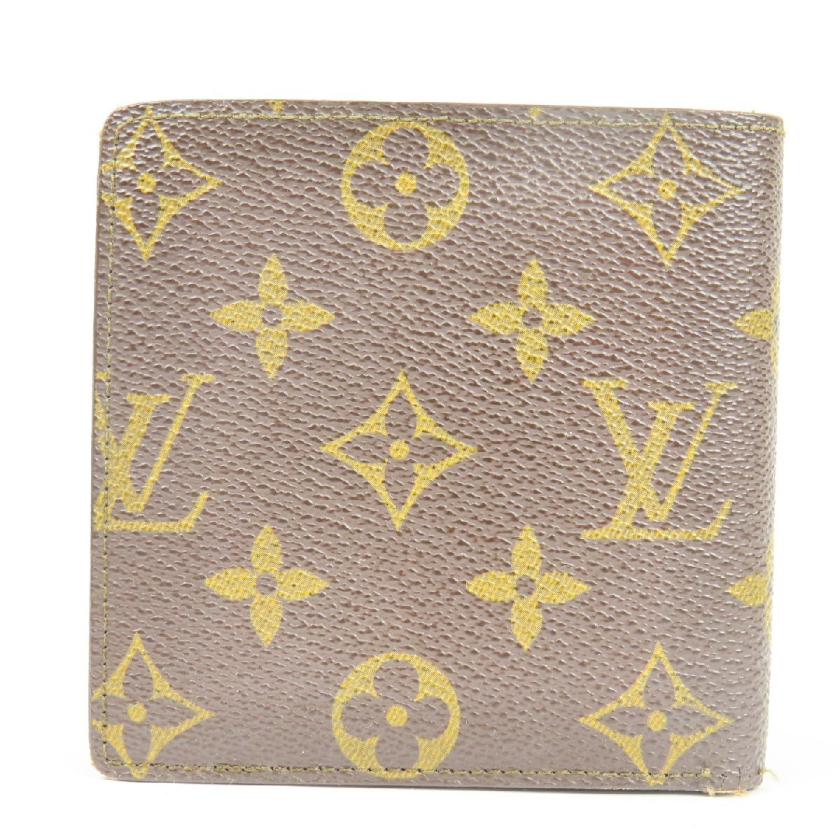 69159★1円スタート★LOUIS VUITTON ルイヴィトン 外綺麗 マルコ ベタ無 ヴィンテージ モノグラム 二つ折り財布 ブラウン_画像2