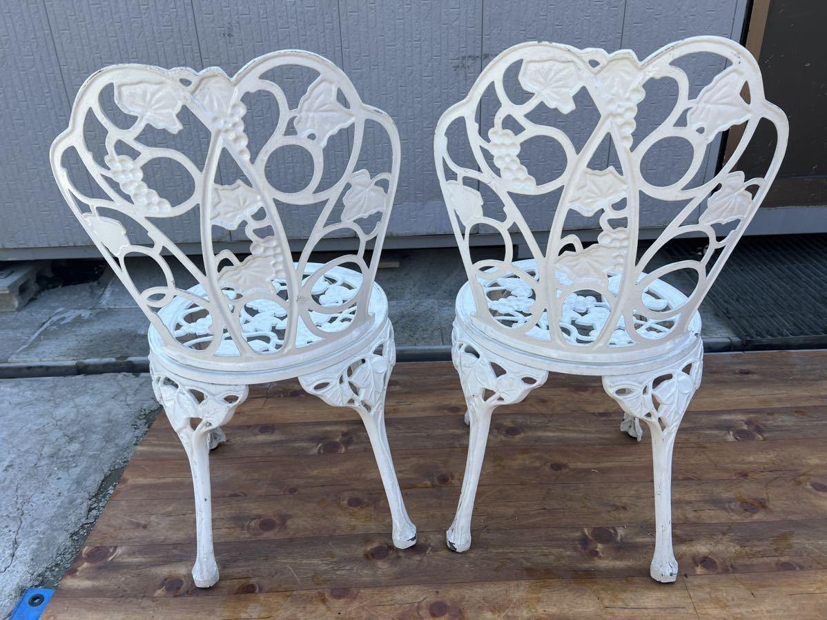  garden table garden chair 3 point set antique retro grape pattern 