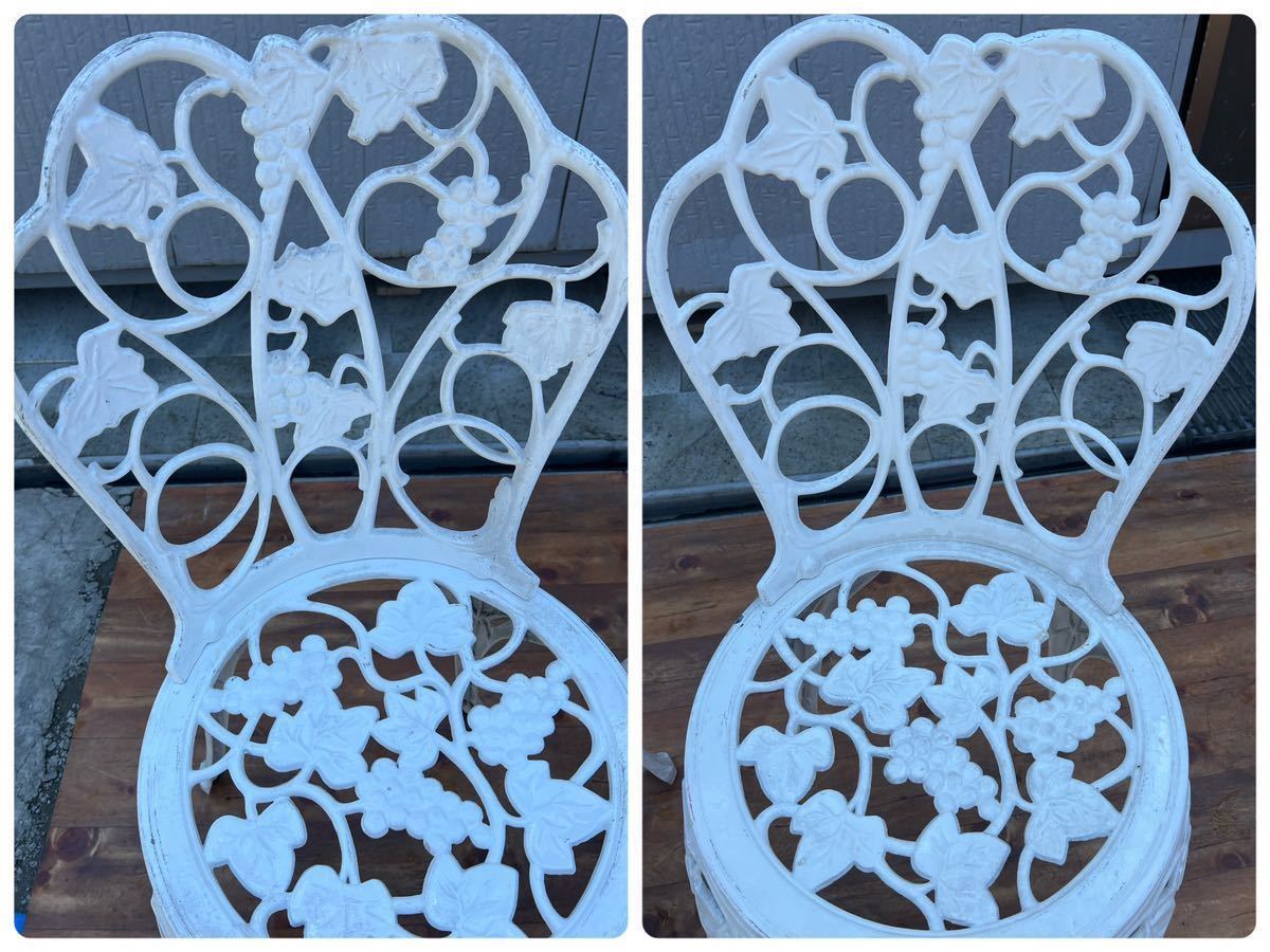  garden table garden chair 3 point set antique retro grape pattern 