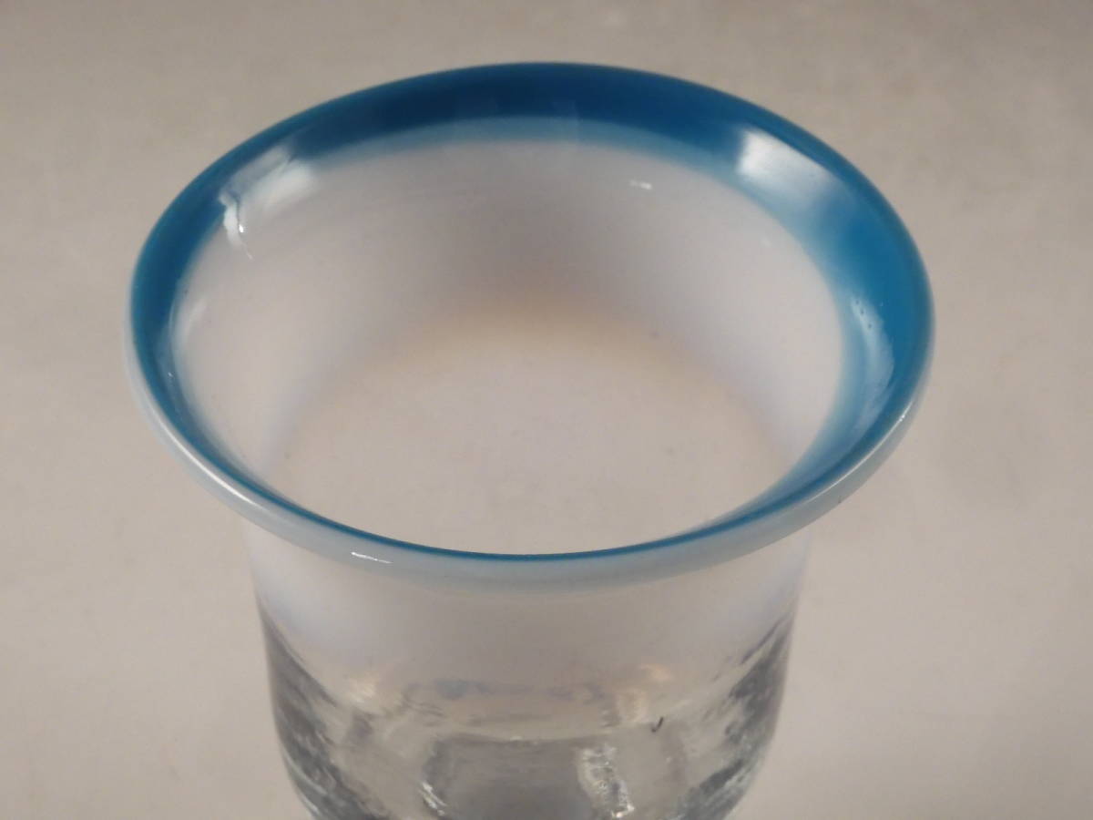 ○栄○時代 色ガラス 乳白色 氷コップ グラス 10.2㎝ 無傷完品 45kw114_画像2