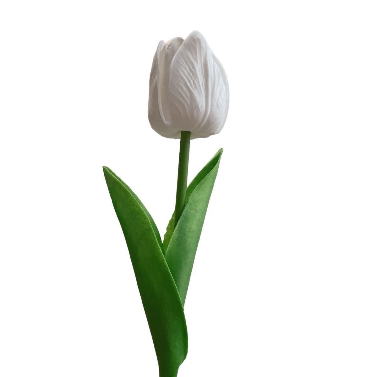 造花　チューリップ　ホワイト　10本　まとめ売り　インテリア　ハンドメイド　フラワーアレンジメント　アートフラワー