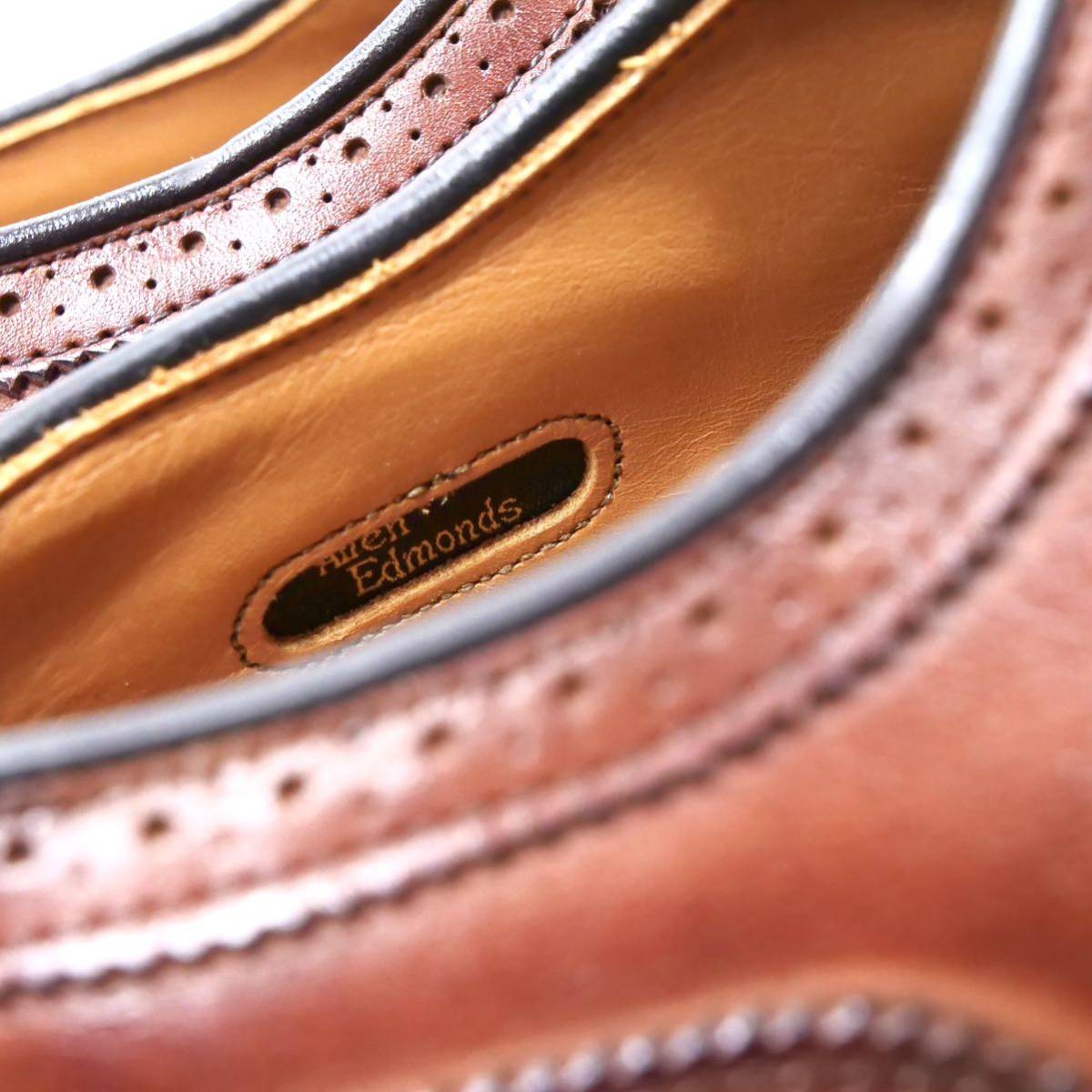 新品同様◎【Allen Edmonds】アレンエドモンズ ウイングチップ US6.5E 24.5cm前後 ブラウン ビジネスシューズ メンズ 革靴_画像9