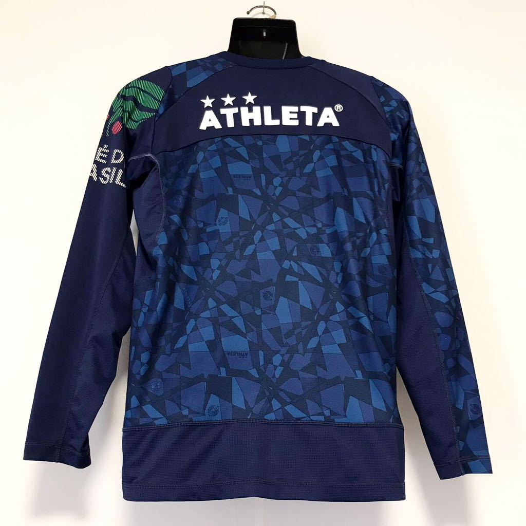 ATHLETA/アスレタ☆プラクティスシャツ/長袖シャツ☆総柄/ストレッチ/ジャケット/ジャージ/サッカー/フットサル/紺/M_画像5