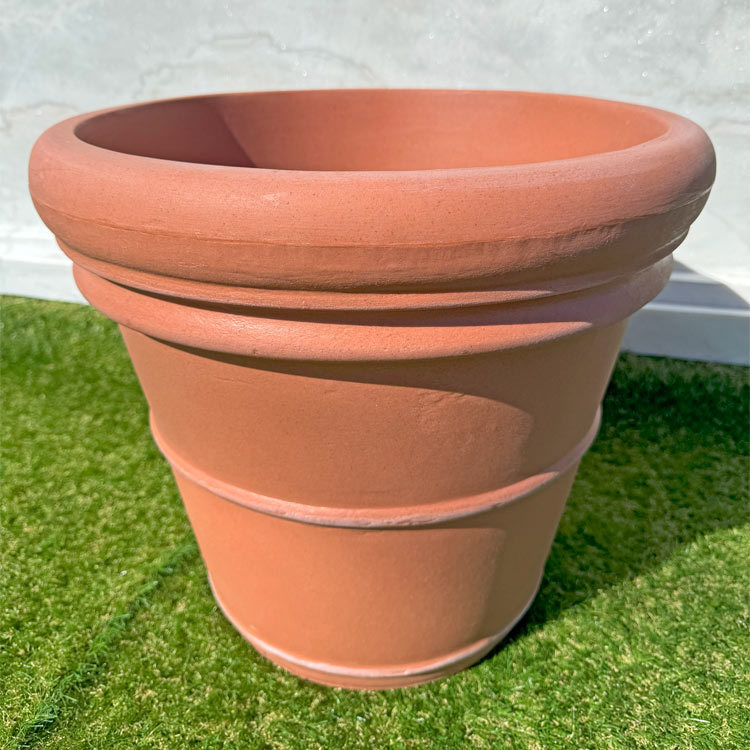  Italy made design planter double rim Classic φ45cm H40cm flower pot resin made light weight circle . plant pot [ special sale goods ]