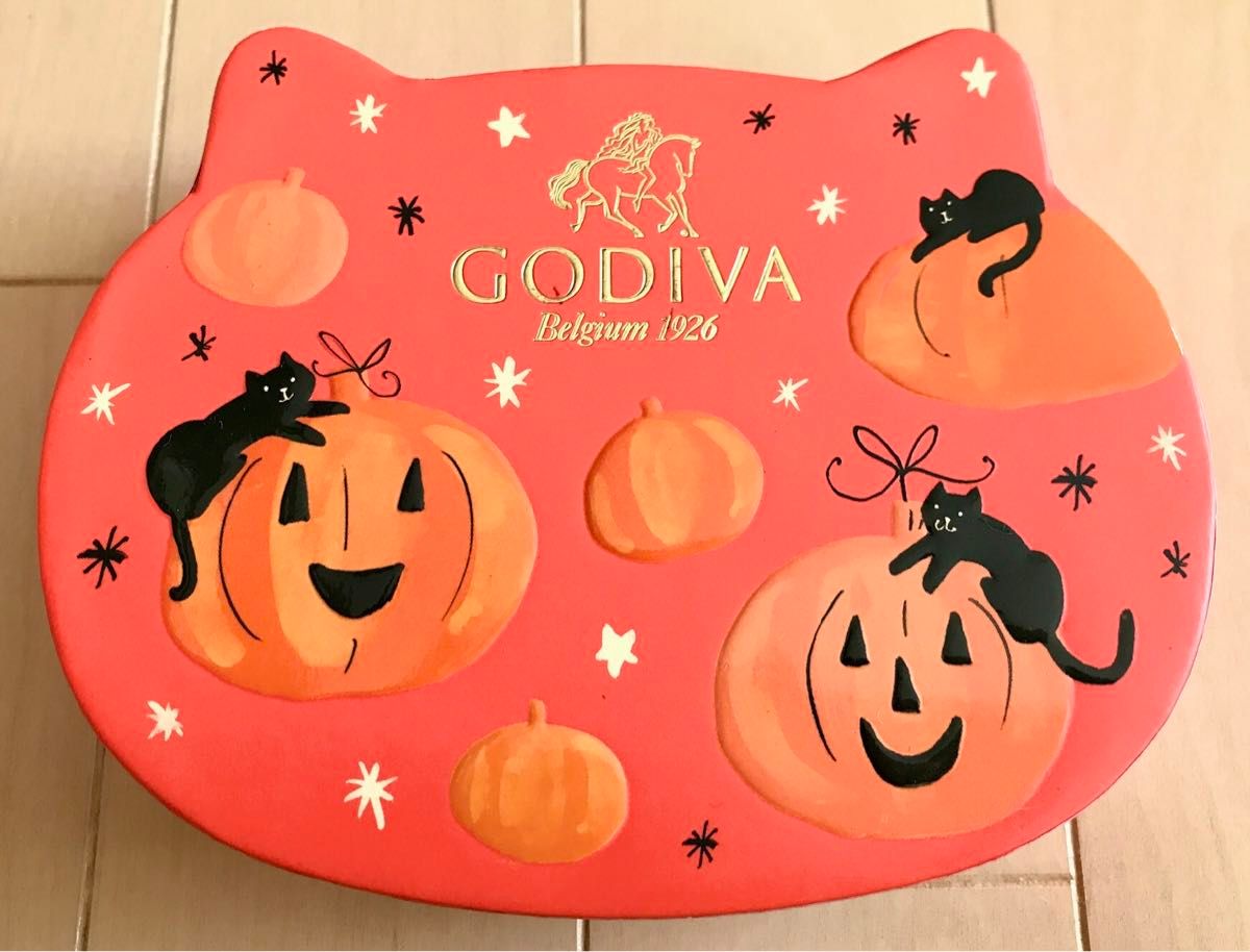 ★美品★GODIVA★空箱★ハロウィン キャットアソート★紫、オレンジ★2種セット