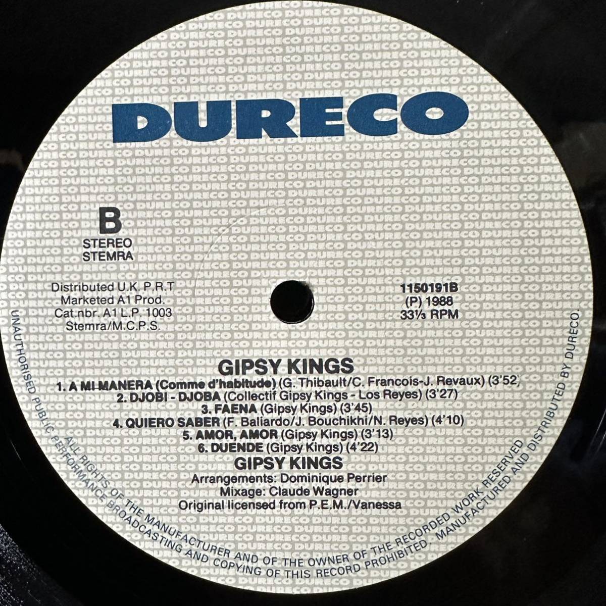 【LP】UK盤 GIPSY KINGS / INSPIRATION (鬼平 エンディングテーマ) ， BAMBOLEO ， DJOBI DJOBA ， マイ・ウェイ 他 人気盤の画像4