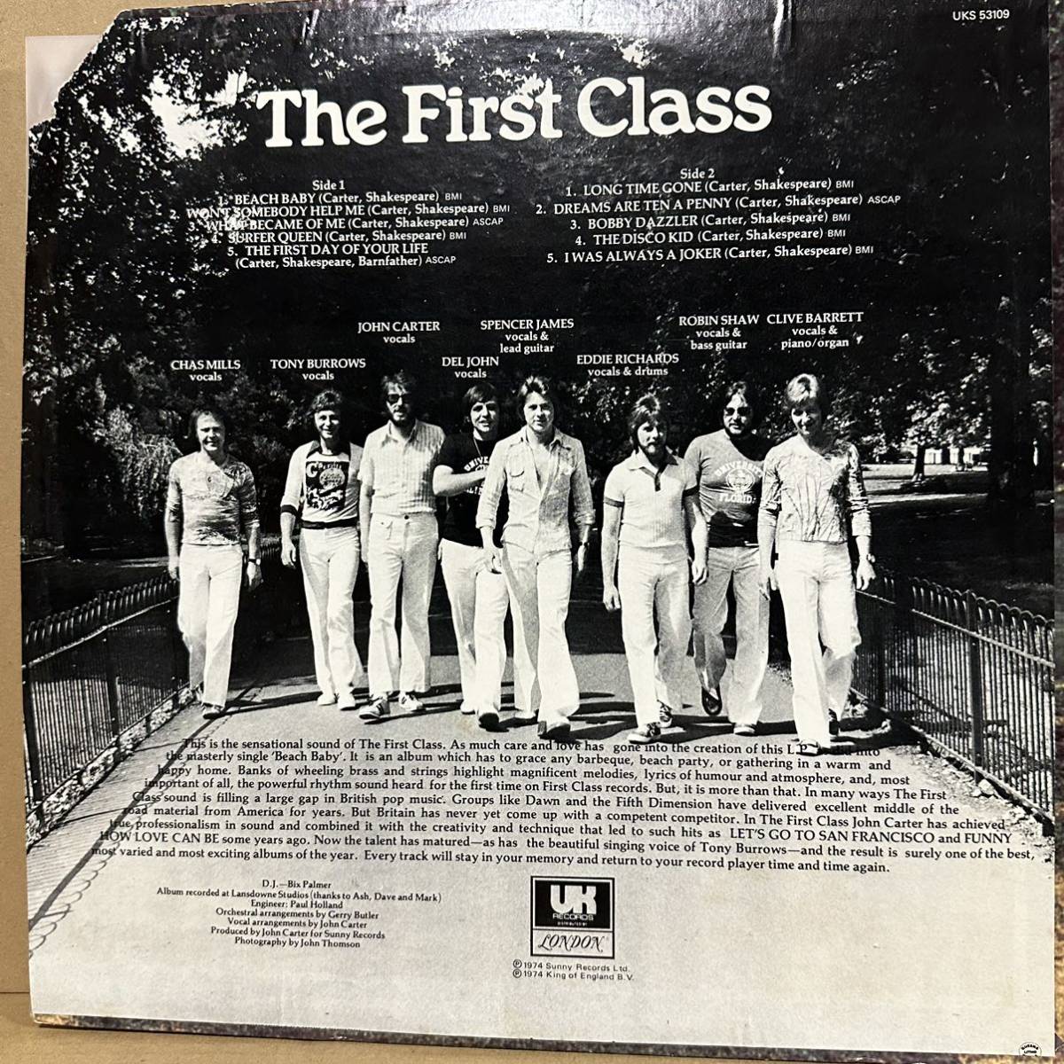 【LP】　 THE FIRST CLASS / BEACH BABY　※ ソフトロック_画像2