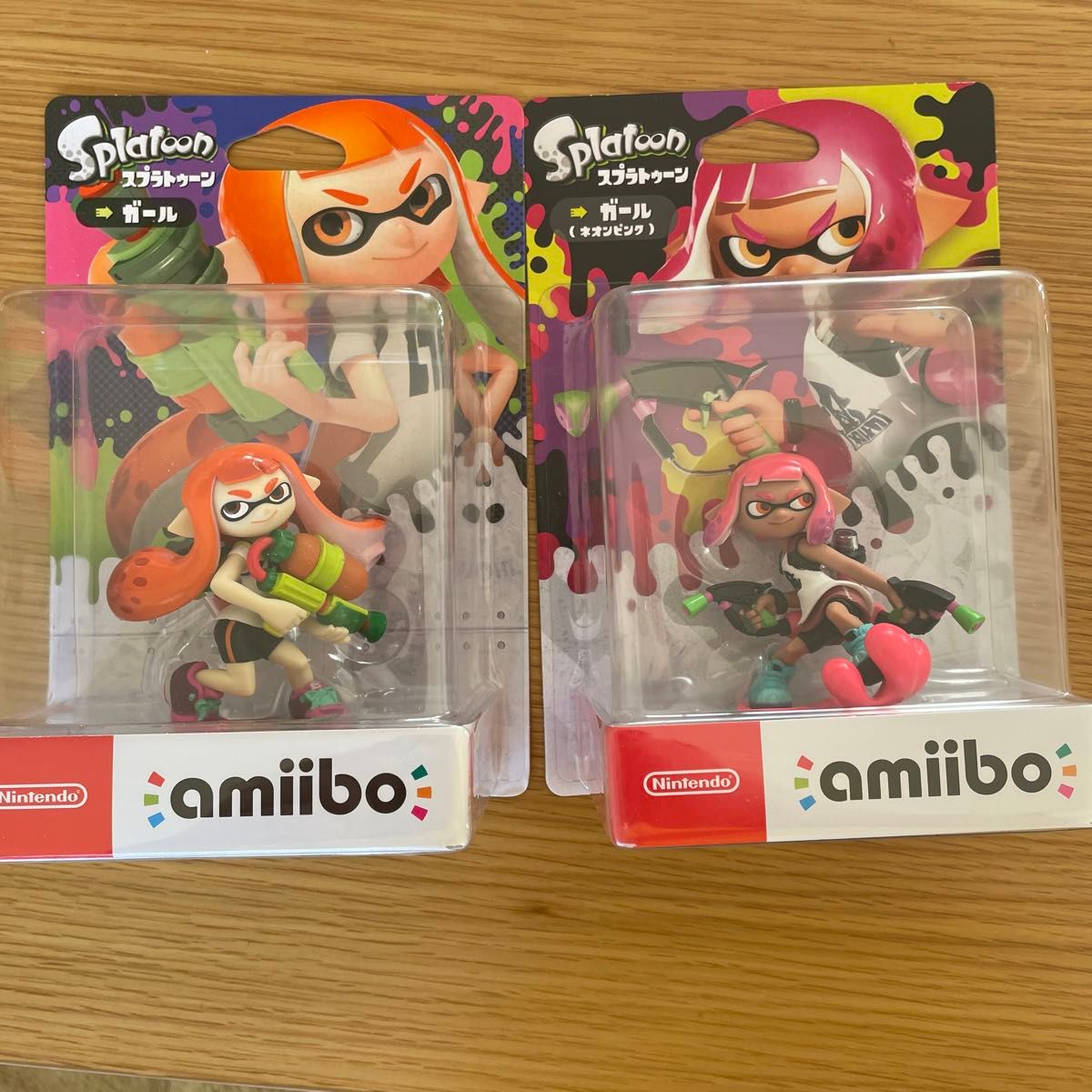 amiibo スプラトゥーン アミーボ　ガール　オレンジ　ネオンピンク　セット