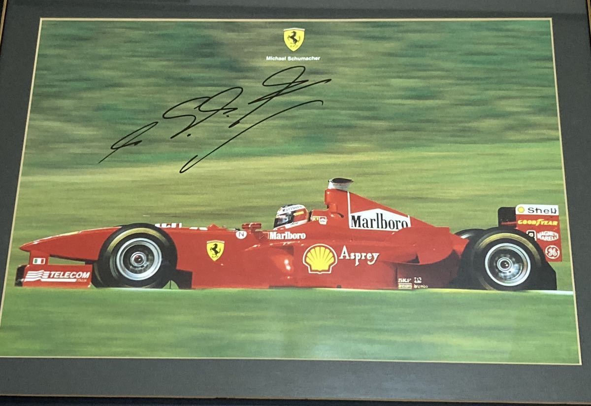 直筆サイン ミハエル・シューマッハ フェラーリ F300 フレーム 直筆サイン ミハエル・シューマッハ フェラーリ F300 フレーム