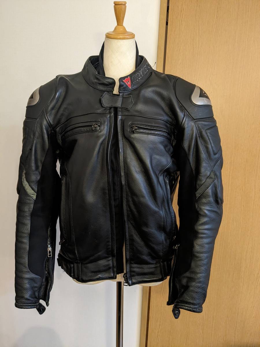 【ファスナー破損 ジャンク品】Dainese Rebel Leather Jacket　48　レベルレザージャケット_画像1