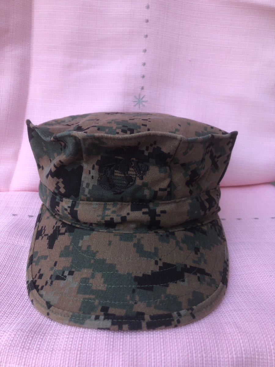 YK-2637 ※難あり 中古品 ミリタリー系 COVER GARRISON MARPAT MARINE サイズ small 頭周り約52cm 米軍 海兵隊 放出品 キャップ 帽子 USMC_画像2