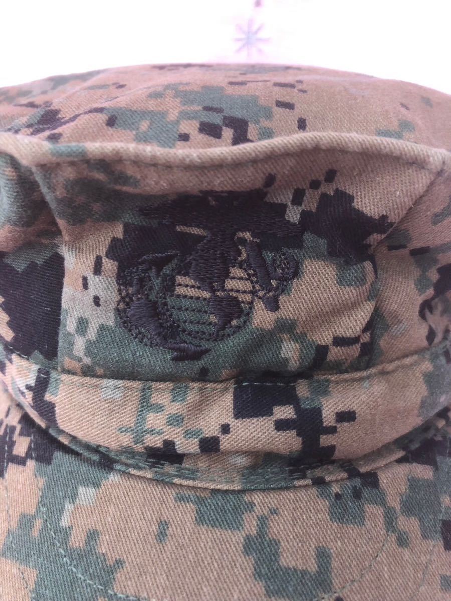 YK-2637 ※難あり 中古品 ミリタリー系 COVER GARRISON MARPAT MARINE サイズ small 頭周り約52cm 米軍 海兵隊 放出品 キャップ 帽子 USMC_画像3