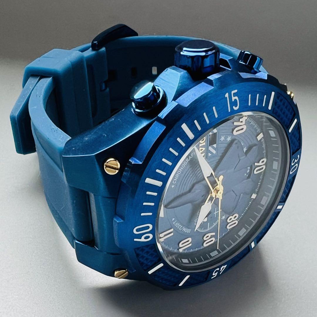 INVICTA インビクタ 腕時計 メンズ ブルー 新品 クォーツ 電池式 専用ケース付属 アビエイターシリーズ 青 クロノグラフ シリコンバンド