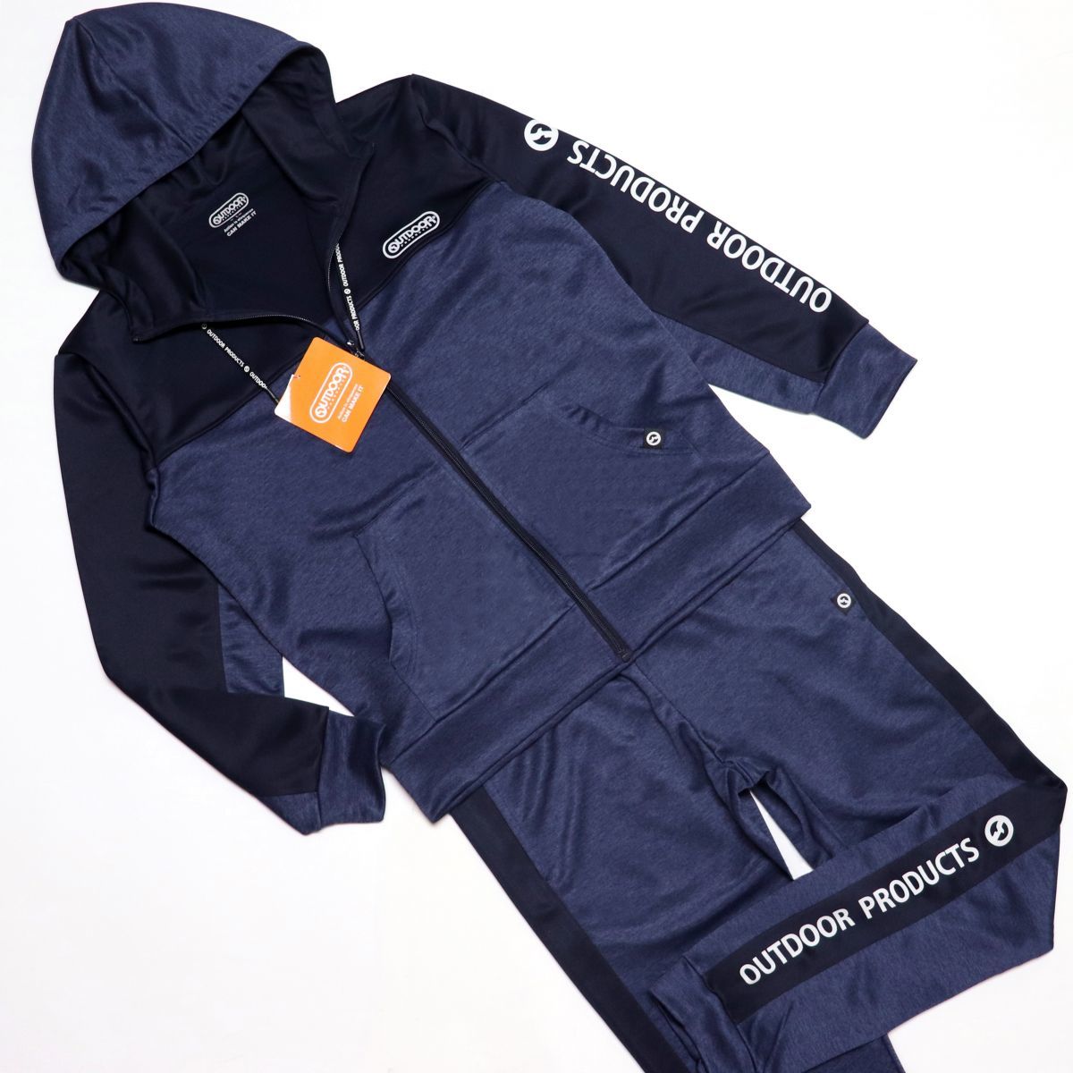 ★アウトドア OUTDOOR 新品 メンズ トレーニング ジャケット パンツ 上下セット SET スーツ 紺 Lサイズ[SETX0360EAA-67-L]一 五 弐★QWER_画像1