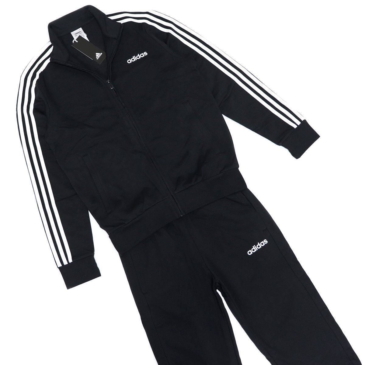 ★アディダス ADIDAS 新品 メンズ 3ストライプス トラックスーツ スポーツウェア 上下セット スーツ 黒 M [SETFM6303-M] 五 壱★QWER_画像1