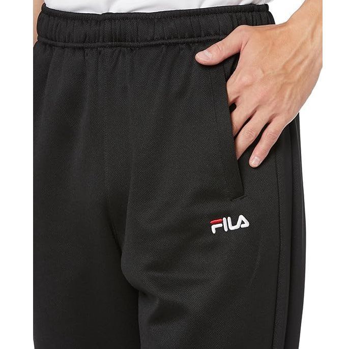 ★フィラ FILA 新品 メンズ UVカット 裏起毛 保温 トレーニング ジャージ ロング パンツ 黒 Lサイズ [443341-BK-L] 一 四 弐★QWER★_画像3