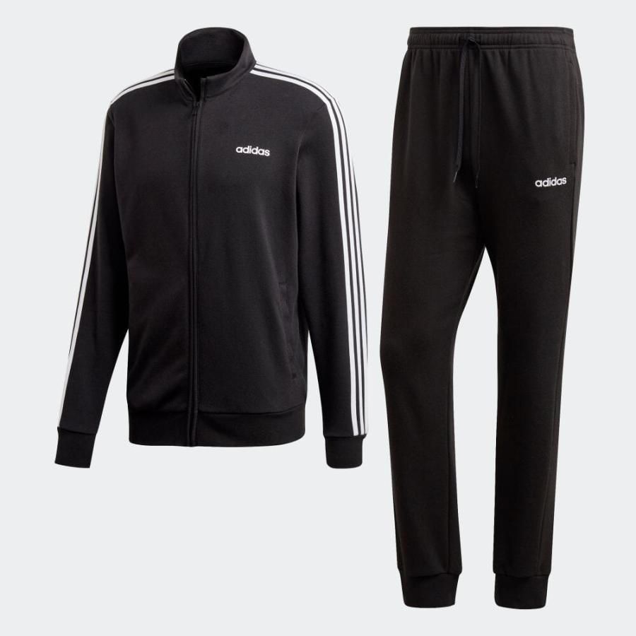 ★アディダス ADIDAS 新品 メンズ 3ストライプス トラックスーツ スポーツウェア 上下セット スーツ 黒 M [SETFM6303-M] 五 壱★QWER_画像2