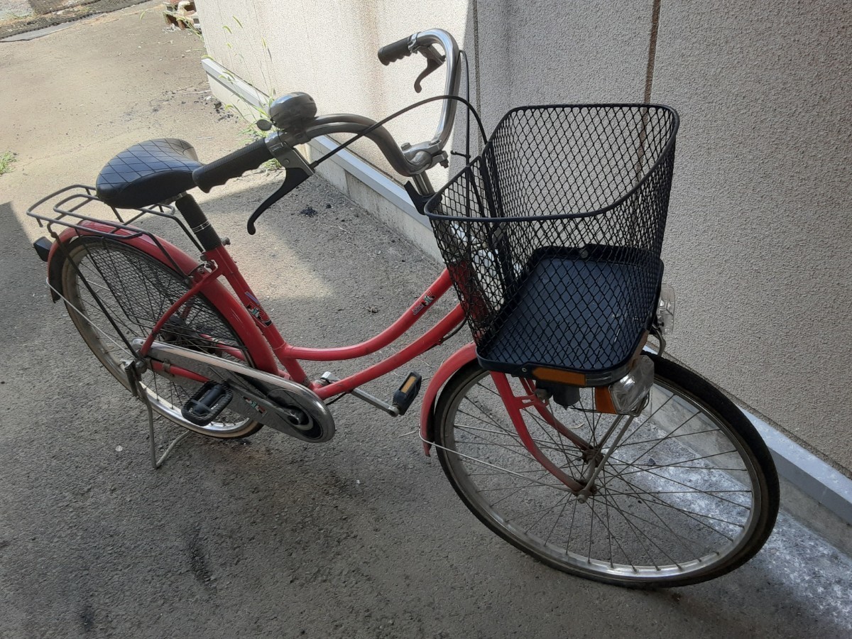  ink warehouse pick up limitation Not ship] Showa Retro pop * bicycle red OLD antique interior Vintage MITSUBOSHI Junk present condition 