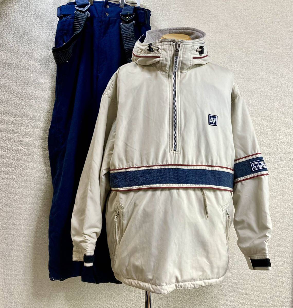 希少 90s PHENIX フェニックス スキーウエア セットアップ O（XL）上下セット 中綿入スノボウエア スノボードウエア アノラックパーカー