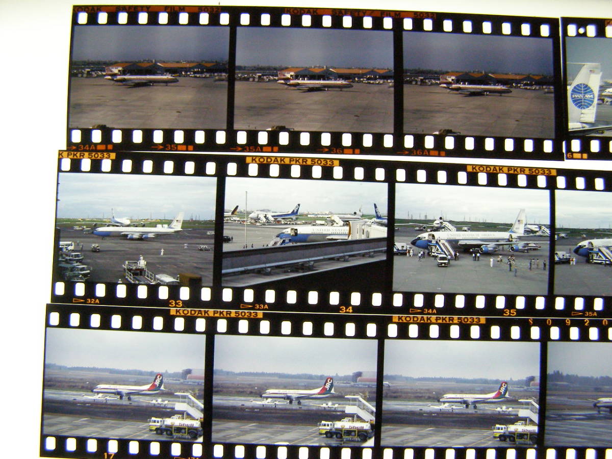 (B23)602 写真 古写真 飛行機 飛行機写真 旅客機 民間機 フィルム ポジ まとめて 36コマ リバーサル スライド_画像2