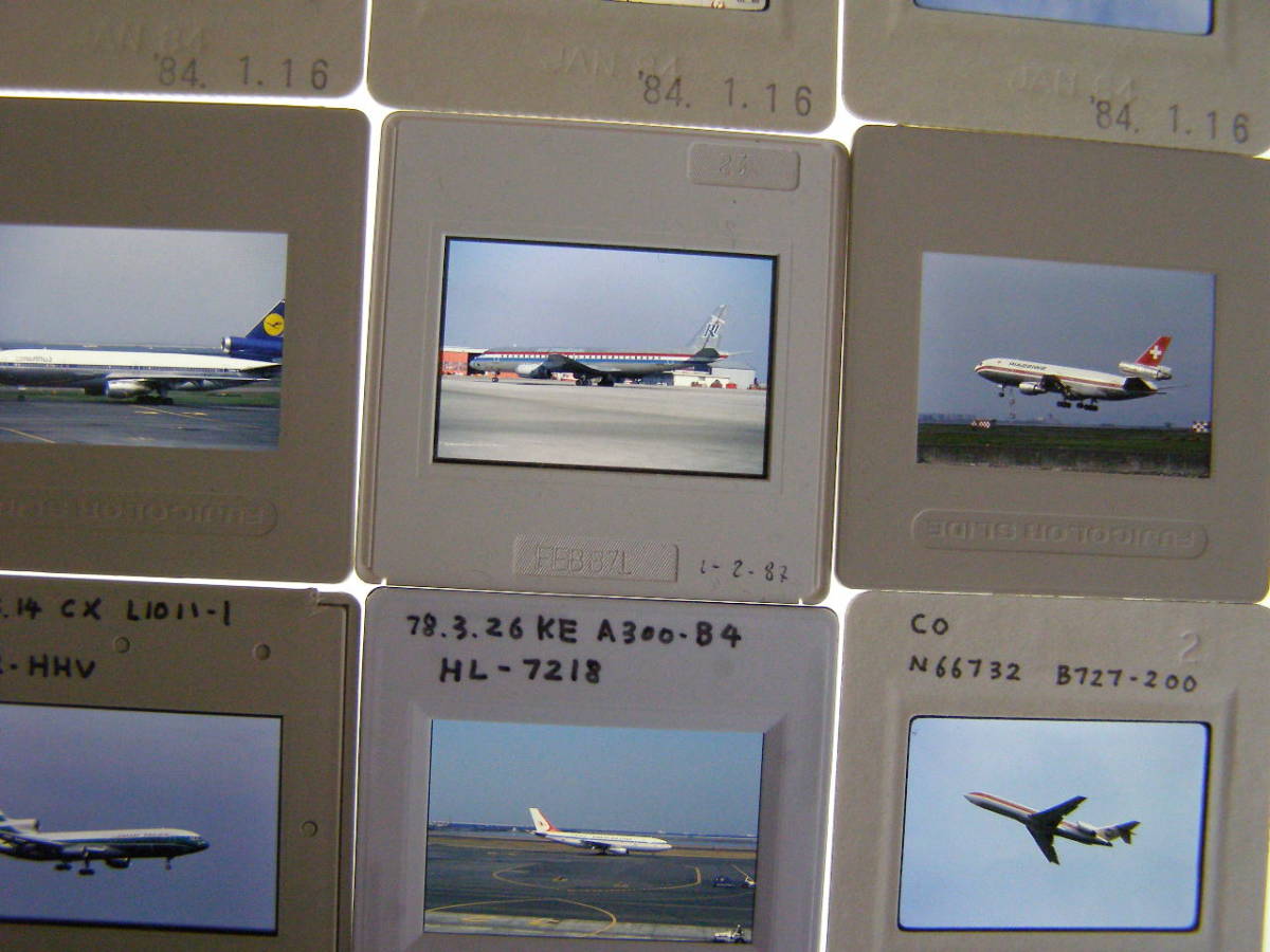(B23)625 写真 古写真 飛行機 飛行機写真 旅客機 KLMオランダ航空 中華航空 他 民間機 フィルム ポジ まとめて 20コマ リバーサル スライド_画像5