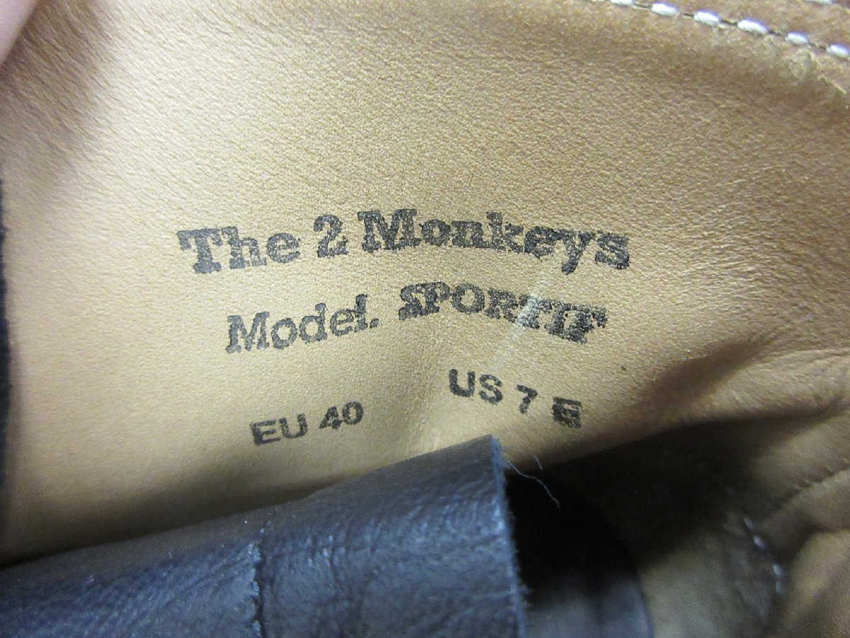 1000円～未使用 ジェラード JELADO The 2 Monkeys スポルティフ Sportif ブラックカーフ モカシン ブーツ サイズ7_画像5