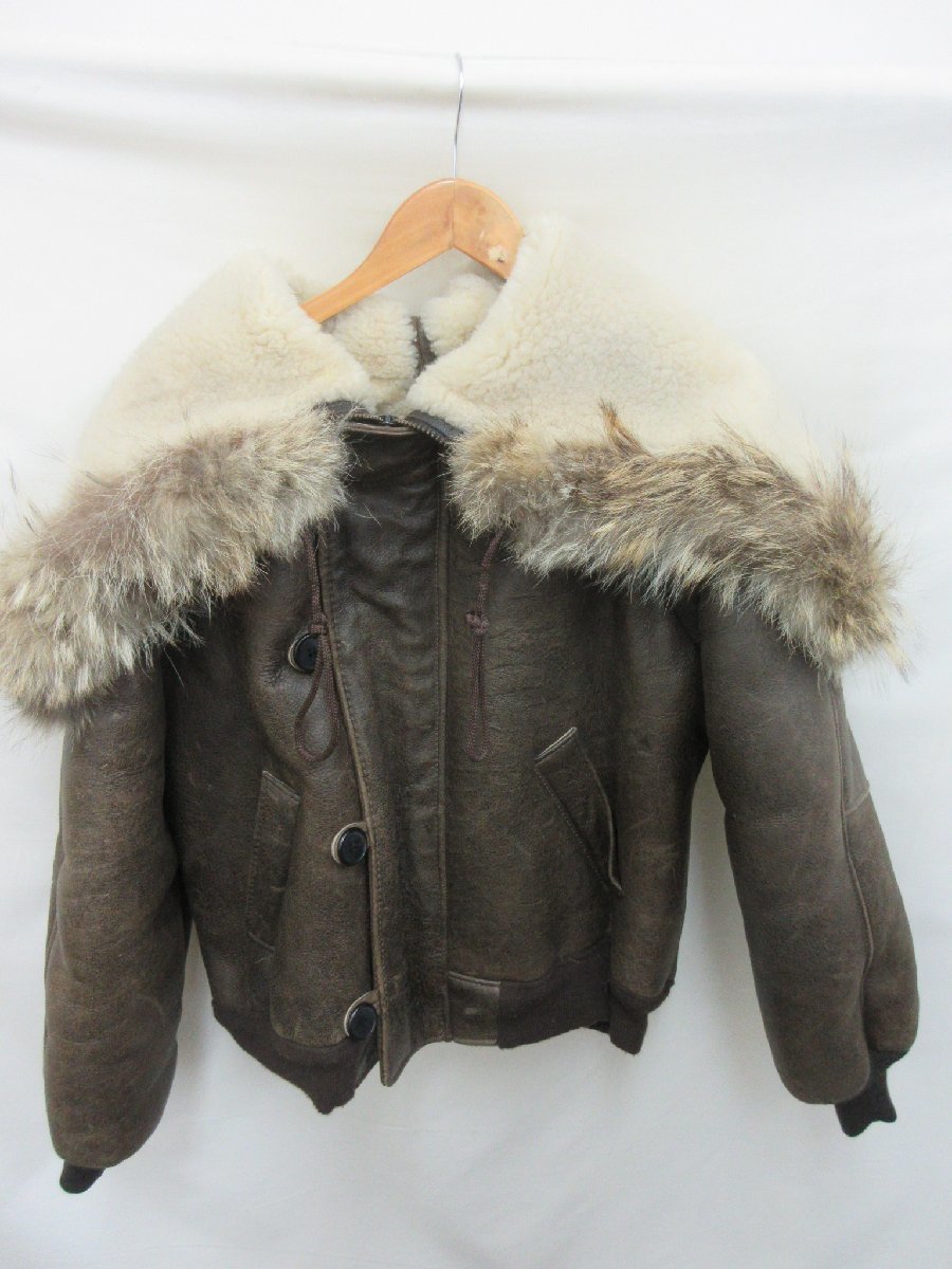 ◆1000円～US SHEEPSKIN ヴィンテージ　レザーフライトジャケット　サイズ38_画像1