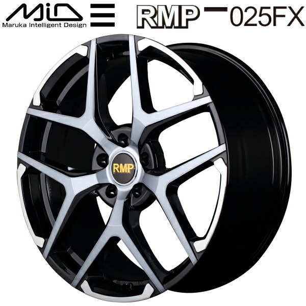 MID RMP 025FX ホイール1本 ブラックポリッシュ/ハイブリッドクリア/Gold 7.0J-18インチ 5穴/PCD100 インセット+50_画像1