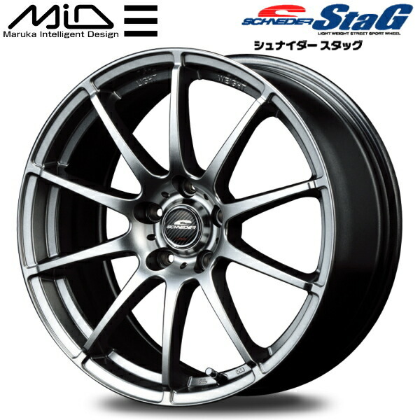 MID SCHNEDER StaG ホイール4本 メタリックグレー 5.5J-15インチ 4穴/PCD100 インセット+40_画像1