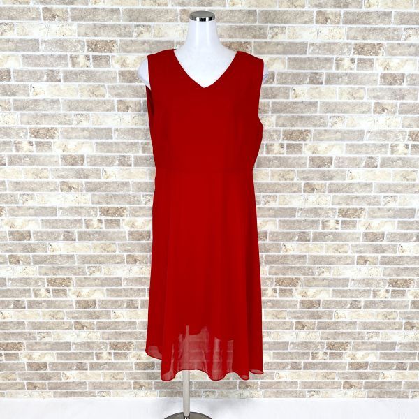 1円 ドレス ワンピース 4XL大きなサイズ 赤 カラードレス キャバドレ 発表会 イベント　中古１０９８_画像1