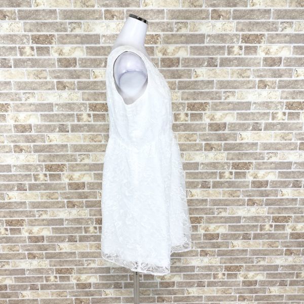 1円 ドレス JILL MARIE ワンピース L 大きめサイズ 白 カラードレス キャバドレ 発表会 イベント　中古１３３７_画像3