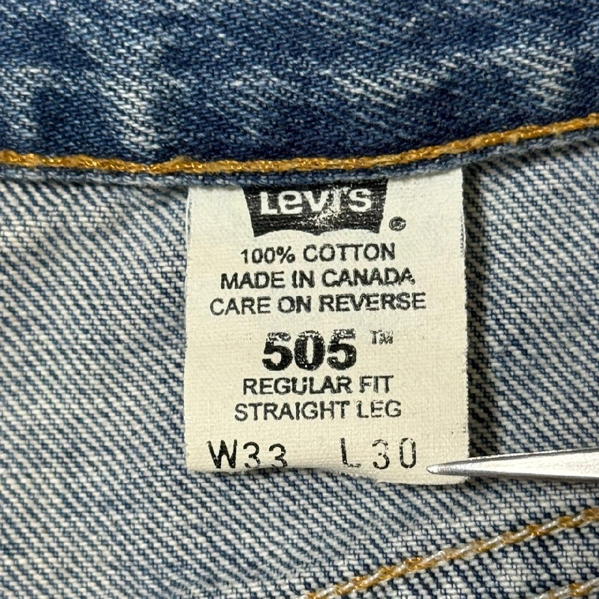 (^w^)b カナダ製 LEVI'S Levi's リーバイス 505 80s 90s ヴィンテージ デニム ジーパン パンツ 赤タブ ジッパーフライ W33 7976EE_画像9