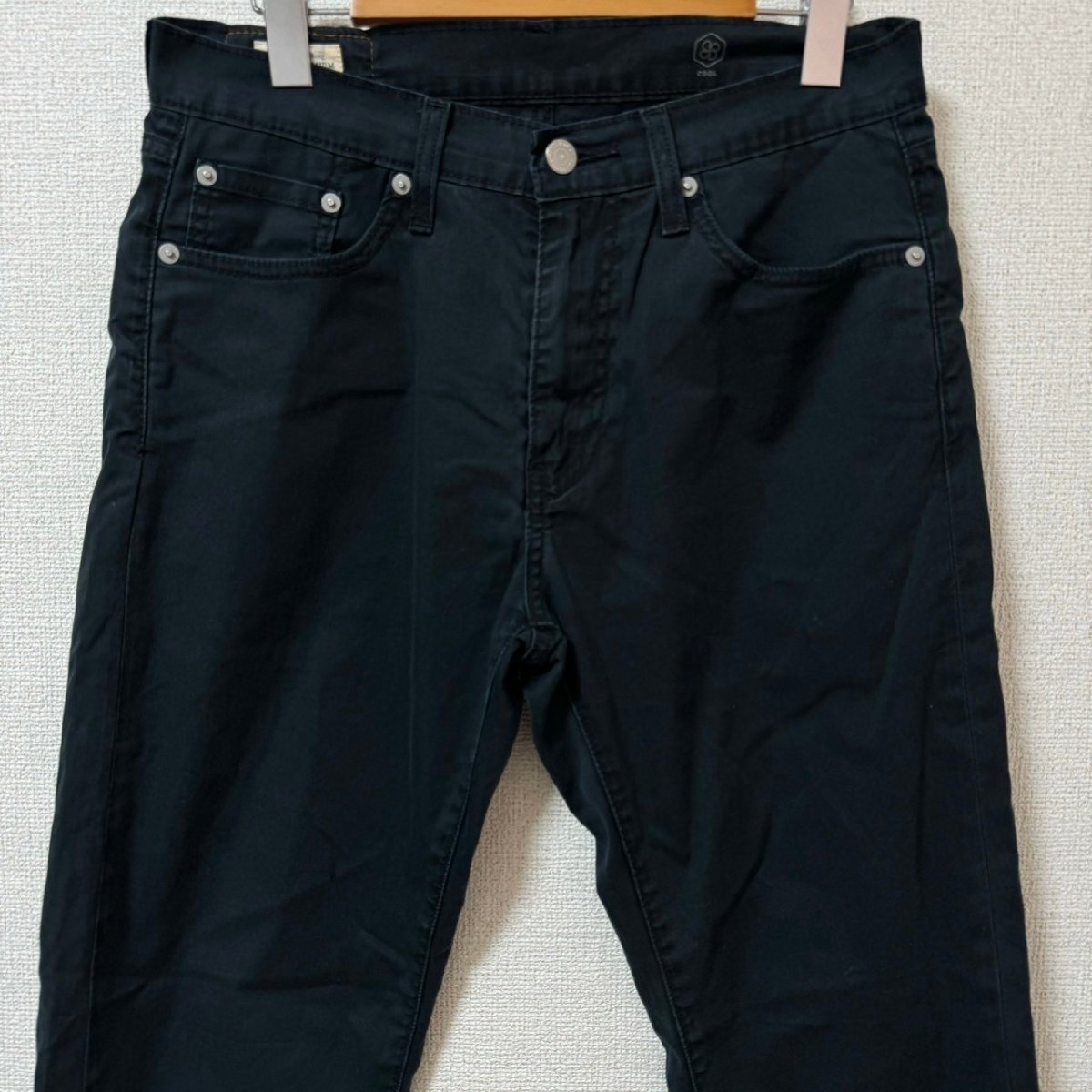 (^w^)b Levi's リーバイス 505 PREMIUM ストレッチ チノパン ワーク パンツ ボトムス 赤タブ ジッパーフライ 古着 ブラック W30 8164EE_画像3