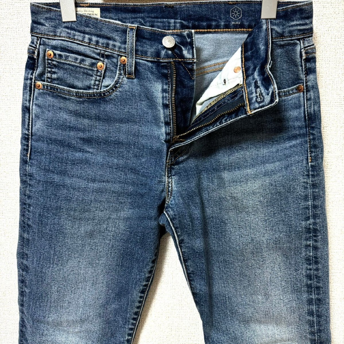 (^w^)b LEVI’S リーバイス 502 ストレッチ デニム ジーンズ ジーパン ビッグE 赤タブ ジッパーフライ レザーパッチ 脇割 W28 8205EE_画像4