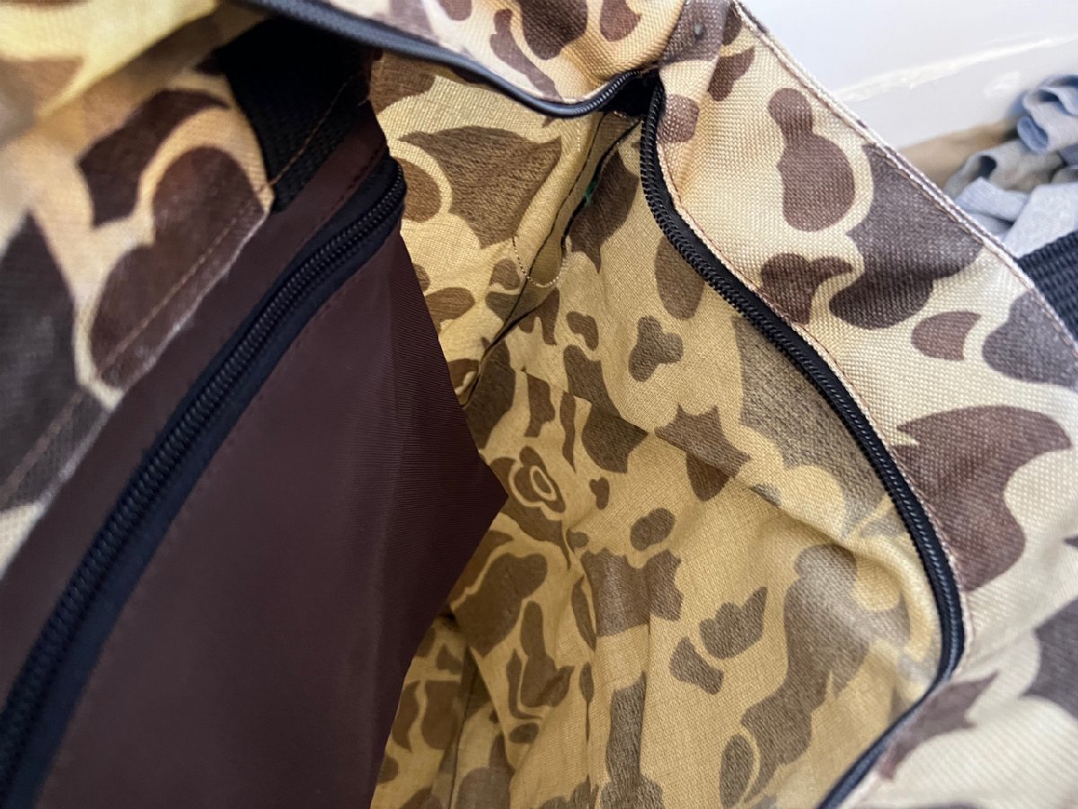 (^w^)b Herve Chapelier PARIS France made Herve Chapelier camouflage tote bag nylon Duck Hunter camouflage -juMADE IN FRANCE