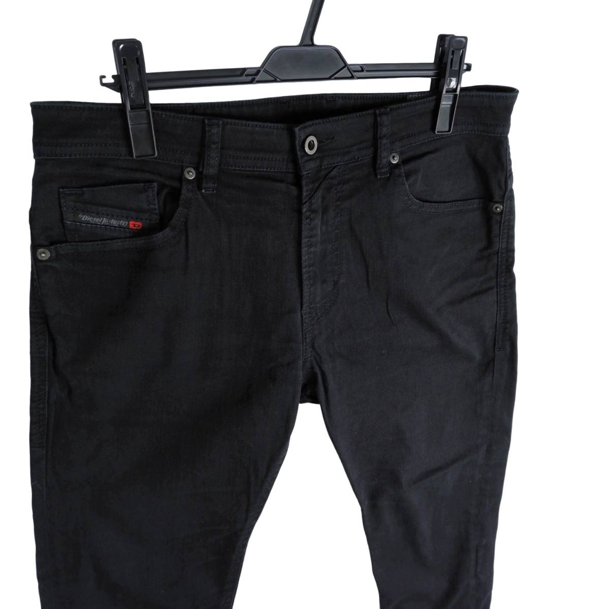 ◆美品◆ DIESEL ディーゼル THOMMER SLIM SKINNY スリムスキニー 0688H ストレッチ ジーンズ デニム パンツ 黒 メンズ W33 L30　3464A0_画像2