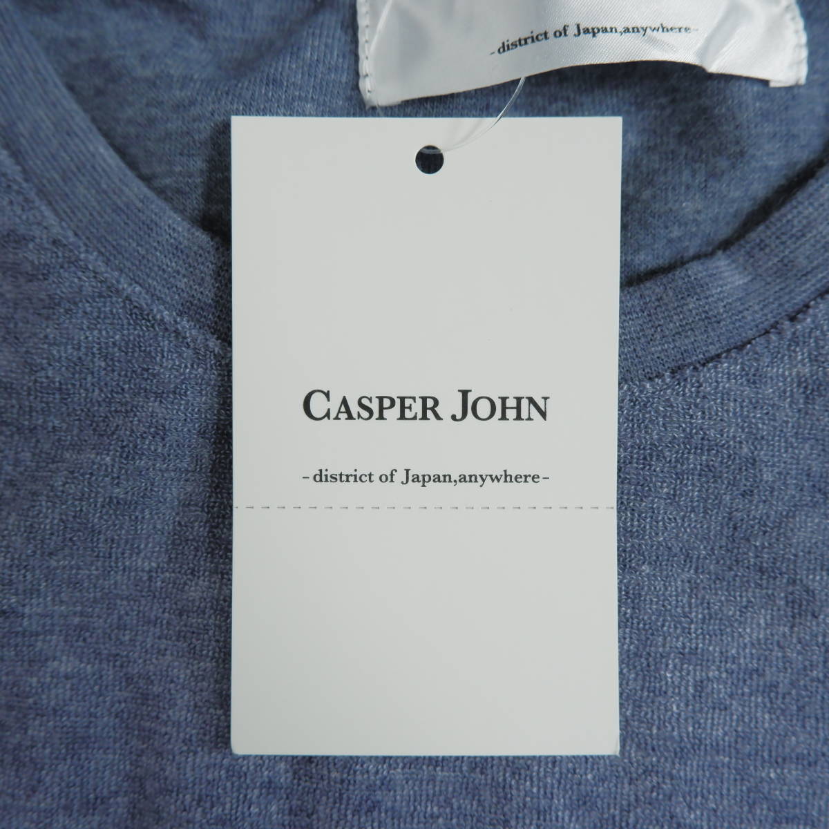 ◆送料無料◆ CASPER JOHN キャスパージョン パイル 半袖 カットソー Tシャツ 白 青系 メンズ M　0124B0